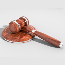 A Judge's Wooden Hammer.